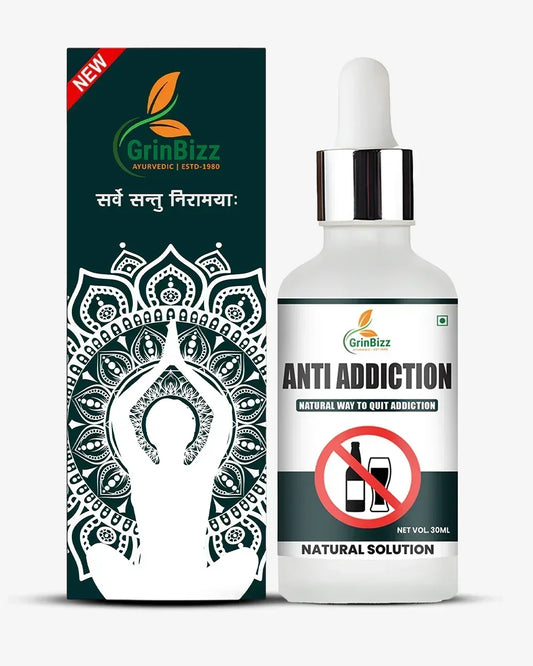 Grinbizz Anti Addiction Drops – Herbal Support for Habit Control & Mental Balance - Grinbizz exim pvt ltd