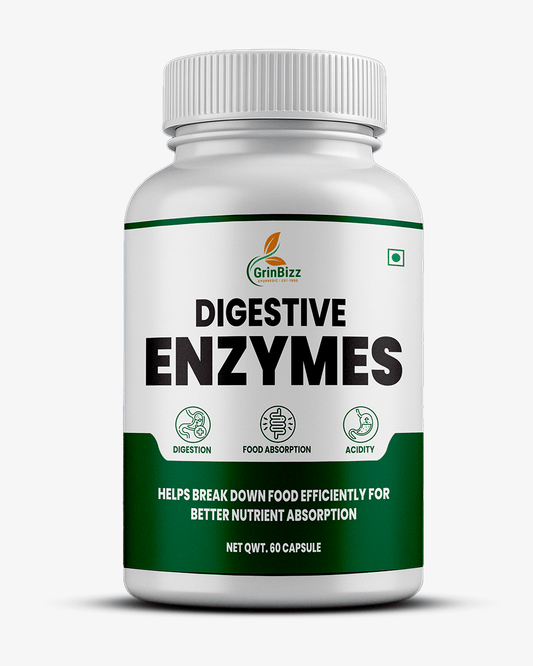 Digestive Enzymes Capsules for Natural Support of Healthy Digestion - Grinbizz exim pvt ltd
