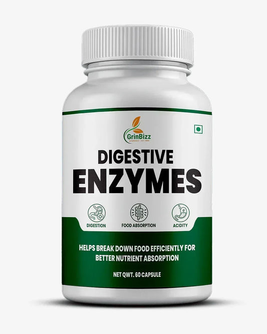Grinbizz Digestive Enzymes Capsules – Support for Better Digestion, Gut Health & Nutrient Absorption - Grinbizz exim pvt ltd
