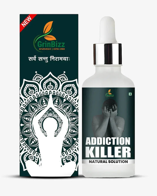 Grinbizz Addiction Killer Drops – Herbal Support for Addiction Control & Mental Strength - Grinbizz exim pvt ltd