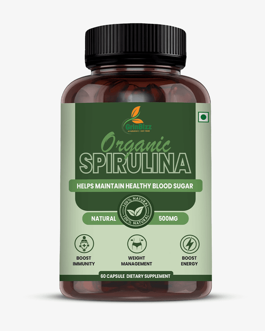 Spirulina Capsules - Nutrient-Rich Superfood for Vitality and Wellness - Grinbizz exim pvt ltd