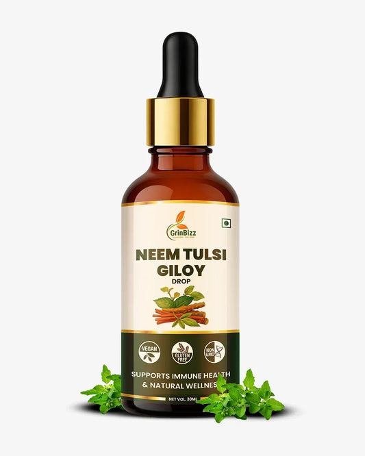 Grinbizz Neem Tulsi Giloy Drops – Ayurvedic Immunity Booster & Natural Detox Support - Grinbizz exim pvt ltd