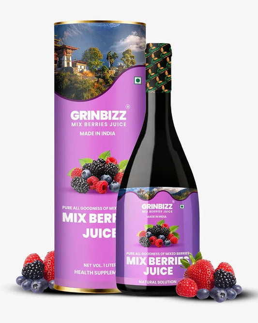 Grinbizz Mix Berry Juice – Antioxidant-Rich Juice for Immunity, Skin Glow & Daily Energy - Grinbizz exim pvt ltd