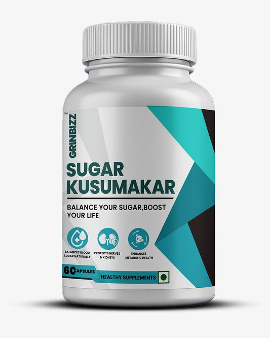 Grinbizz Sugar Kusumakar Capsules – Ayurvedic Support for Healthy Blood Sugar Balance - Grinbizz exim pvt ltd