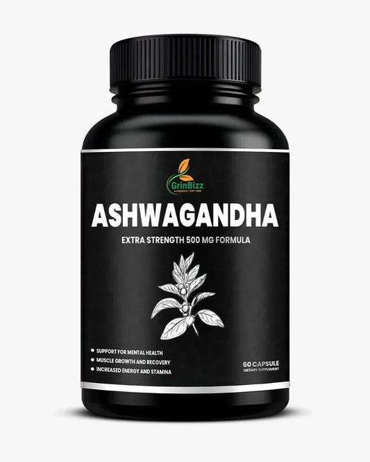 Ashwagandha Capsules for Natural Stress Relief and Vitality Boost - Grinbizz exim pvt ltd