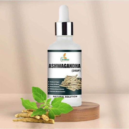 Ashwagandha Drops for Natural Stress Relief and Immunity Support - Grinbizz exim pvt ltd