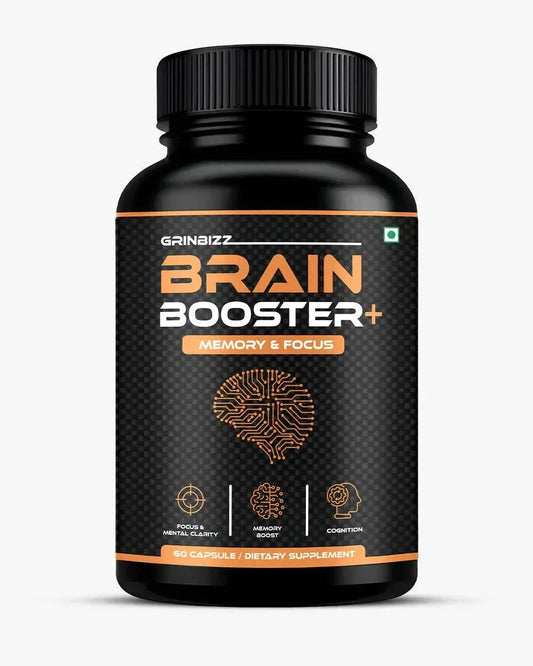 Grinbizz Brain Booster Capsules – Herbal Support for Memory, Focus & Mental Clarity - Grinbizz exim pvt ltd