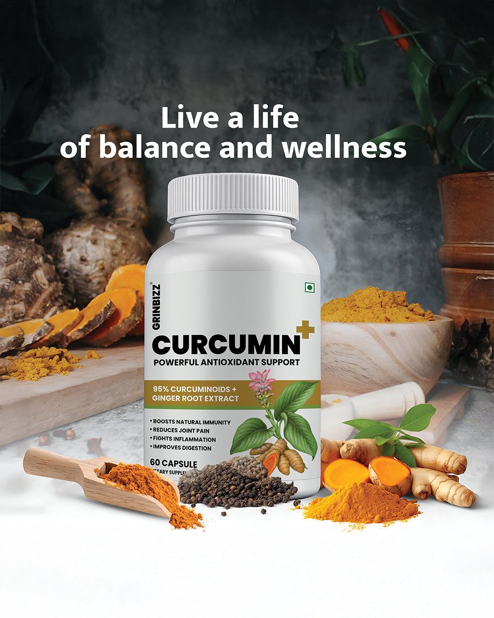 Curcumin Capsules- Natural Anti-Inflammatory & Antioxidant Support