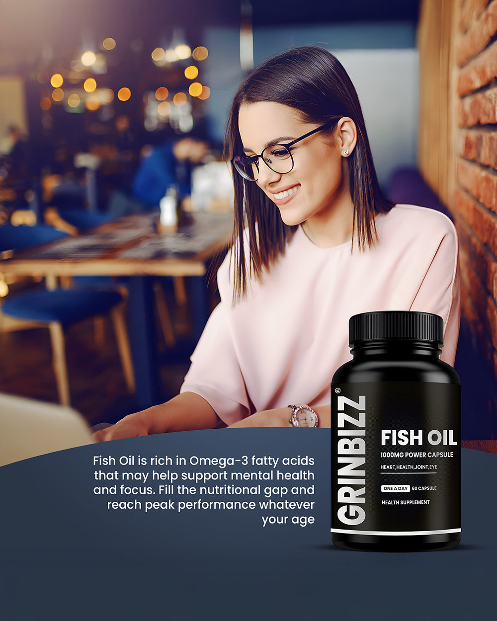 Fish Oil Capsule- Heart, Brain & Joint Health Pack of 120 Capsules