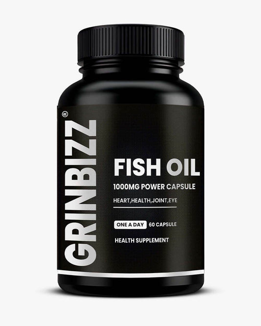 Fish Oil Capsules - Pure Fish Oil for Heart and Brain Support - 120 Capsules Pack - Grinbizz exim pvt ltd