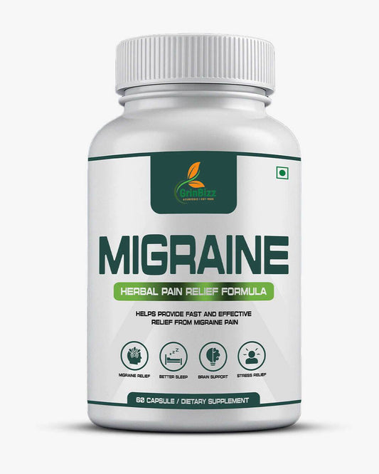 Migraine Relief Capsules for Fast Support Against Tension and Discomfort - Grinbizz exim pvt ltd