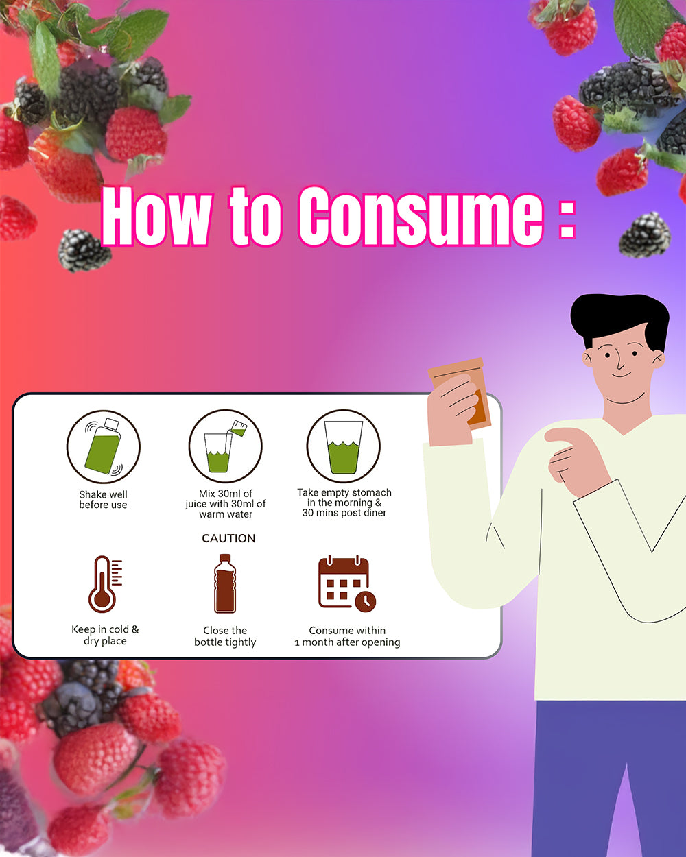 Mix Berries Juice Anti Oxidant for Detoxification/Boost Immunity (1 L)