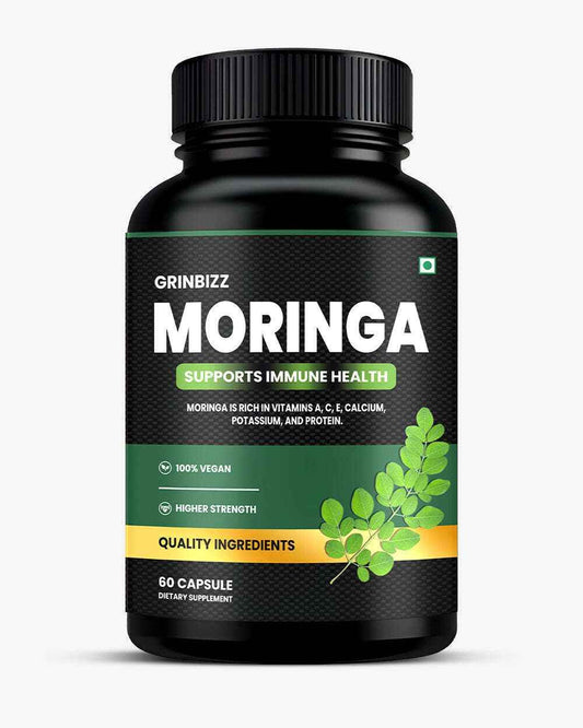 Moringa Capsules for Enhanced Wellness and Vitality with Moringa Powder - Grinbizz exim pvt ltd