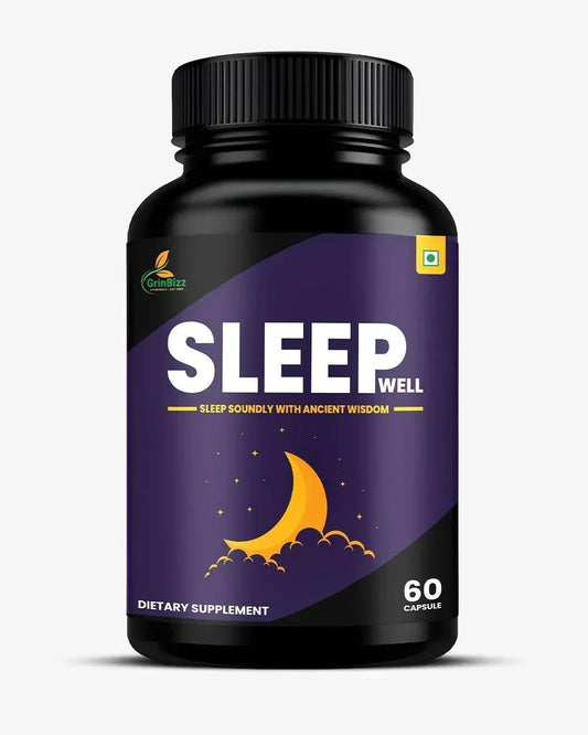 Grinbizz Sleepwell Capsules – Herbal Support for Better Sleep & Mental Relaxation - Grinbizz exim pvt ltd