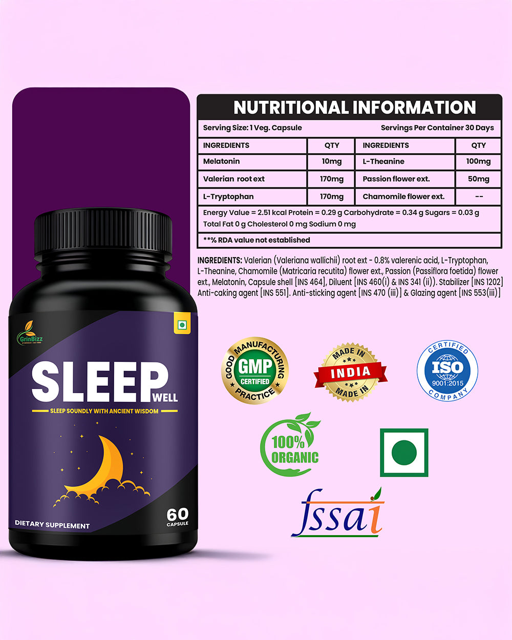 Sleepwell Capsules- Natural Relief for Insomnia & Better Sleep