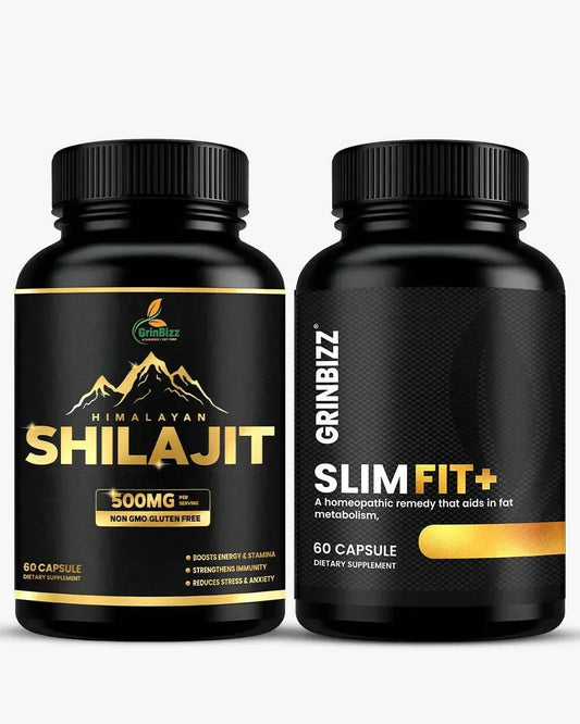Slim Fit Shilajit Capsules Combo for Ultimate Wellness and Fitness - Grinbizz exim pvt ltd