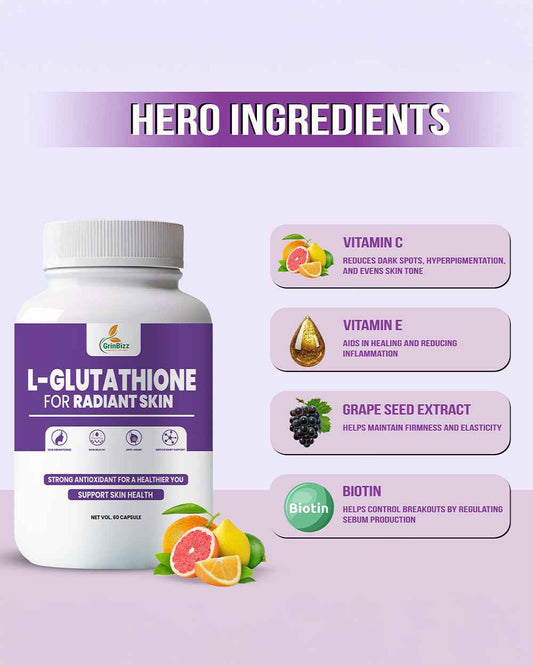 Unleash Your Inner Radiance with L-Glutathione Capsules: Discover Their Power - Grinbizz exim pvt ltd