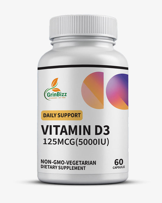 Vitamin D3 Capsules- Bone,health Immunity and Mood Support Grinbizz