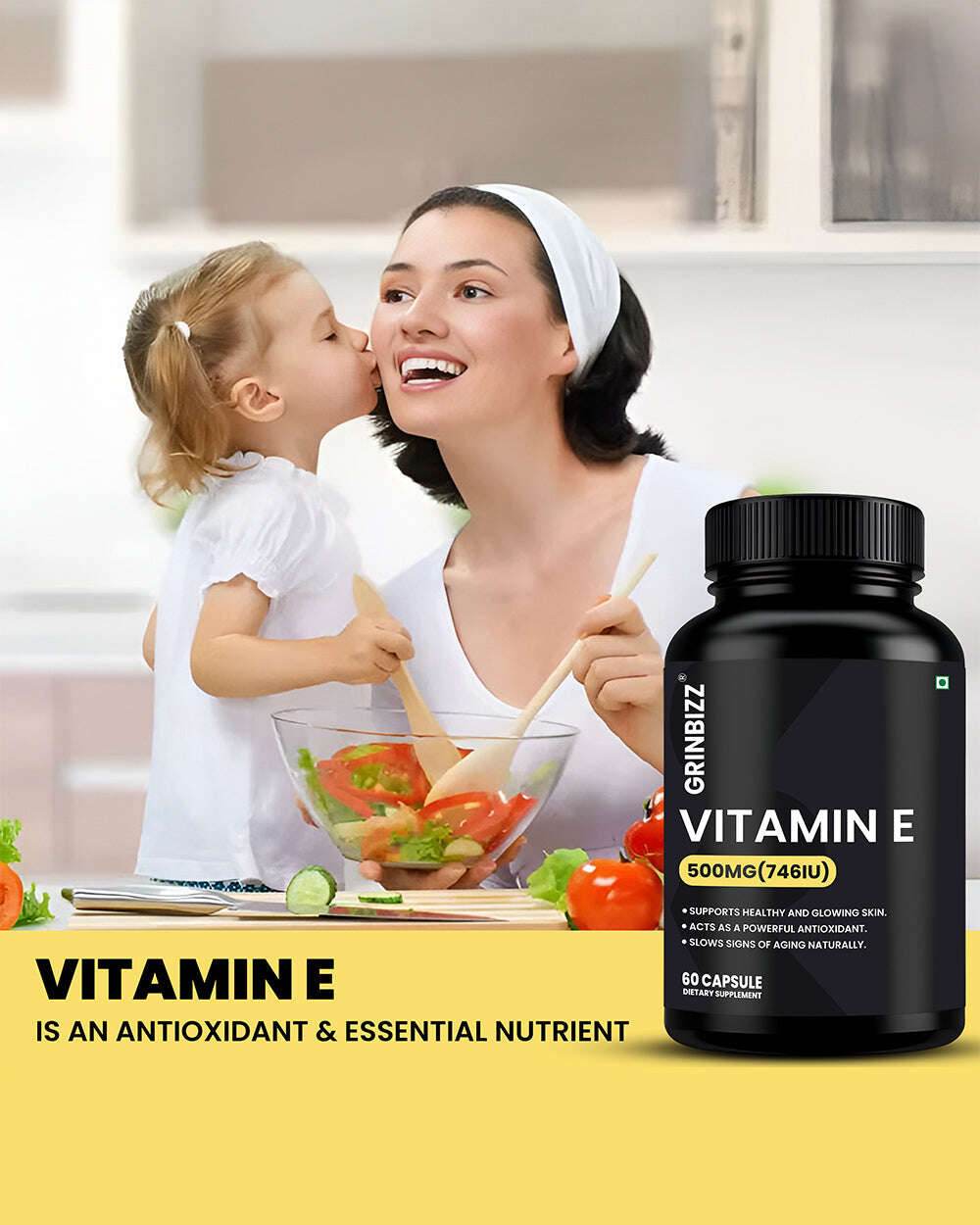 Vitamin E Supplements for Healthy Skin and Immune Support - Grinbizz exim pvt ltd