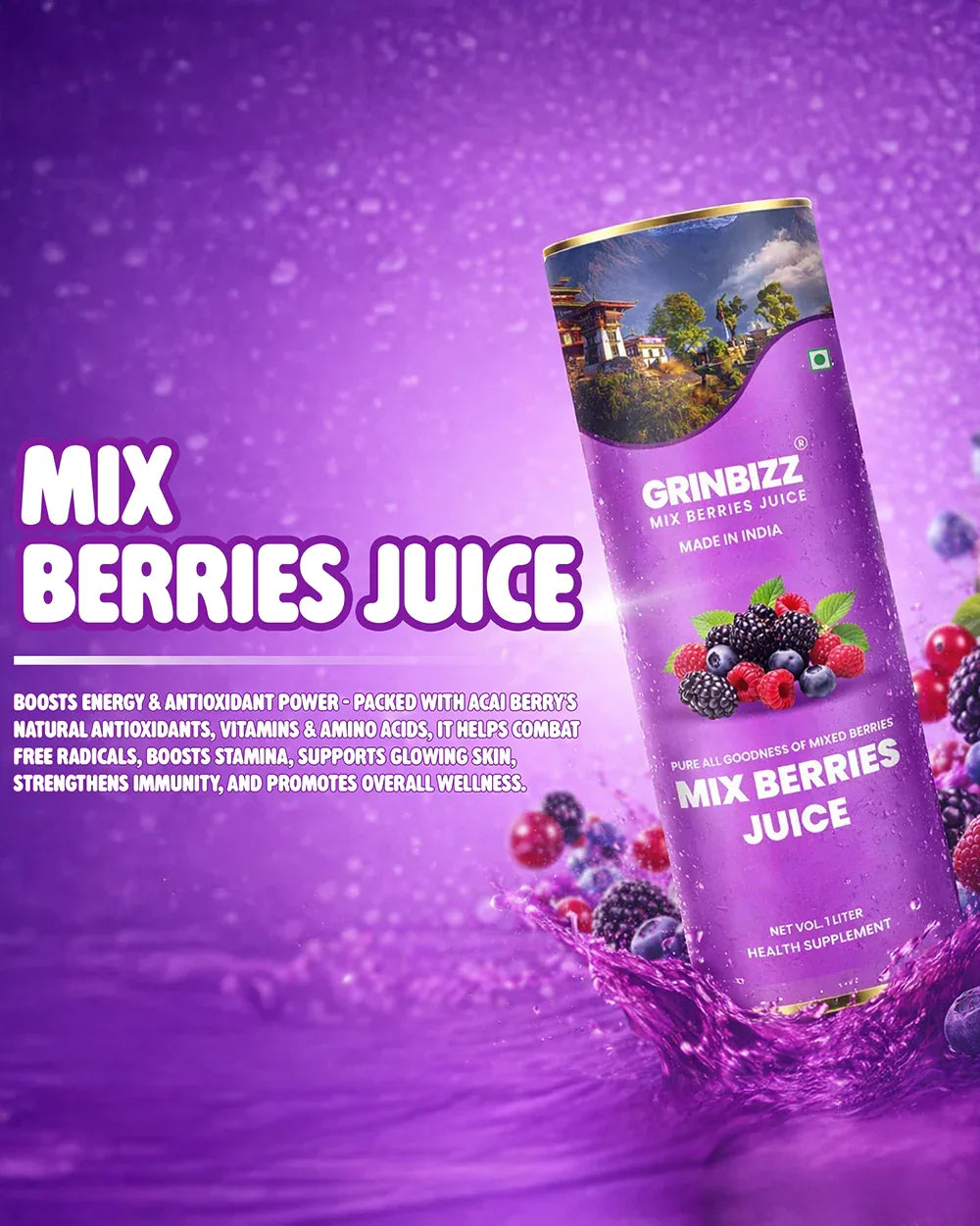 mix berries juice - Grinbizz exim pvt ltd