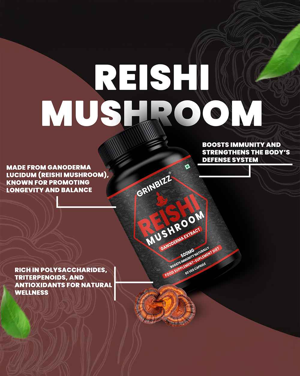 Ganoderma Extract Capsules for Enhanced Wellness and Vitality