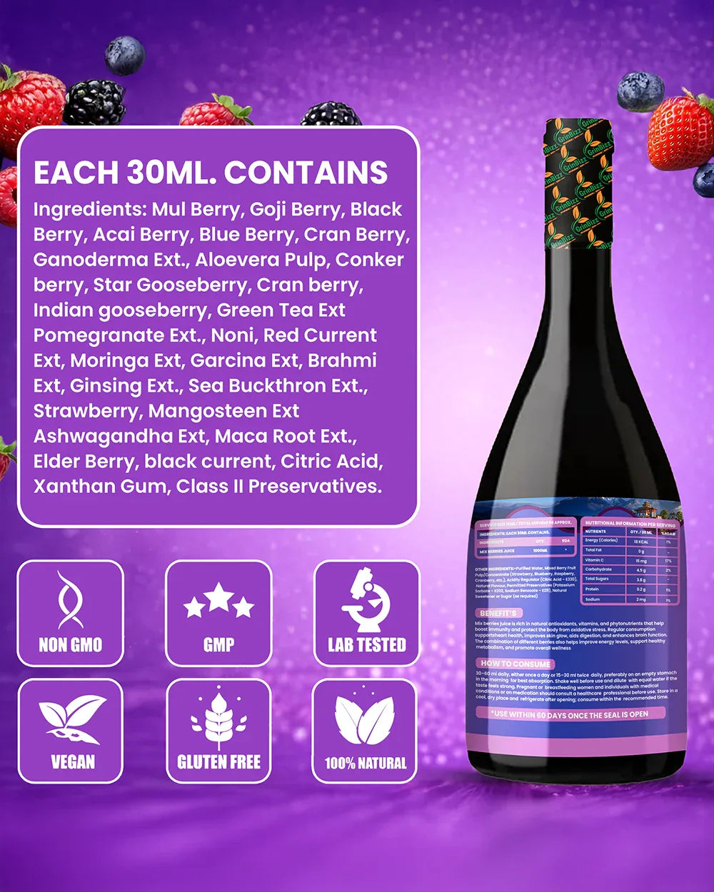 mix berries juice - Grinbizz exim pvt ltd