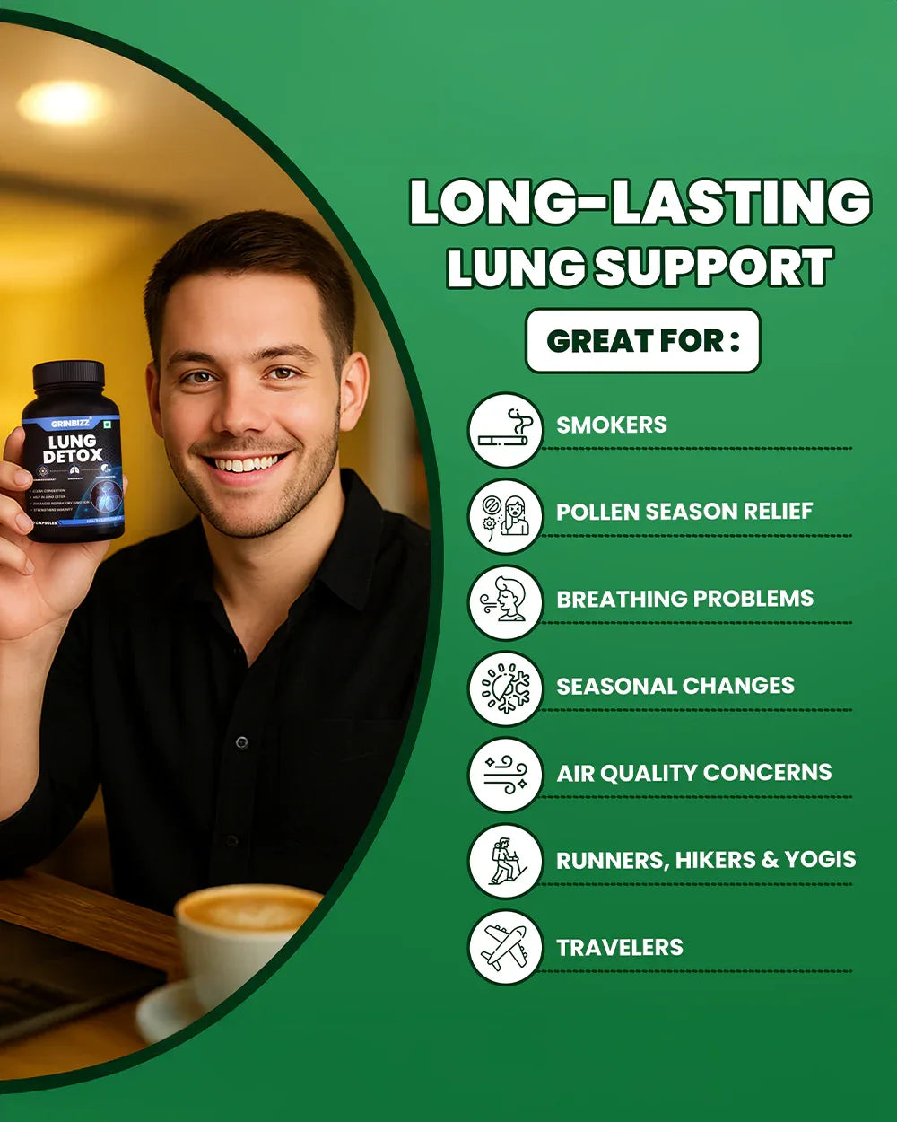 Lung Detox Capsules - For Respiratory Health & Clean Breathing - Grinbizz exim pvt ltd