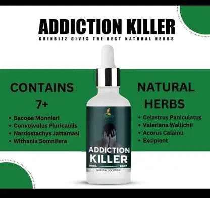 Addiction Killer Drops for Effective Relief from Cravings and Dependency - Grinbizz exim pvt ltd