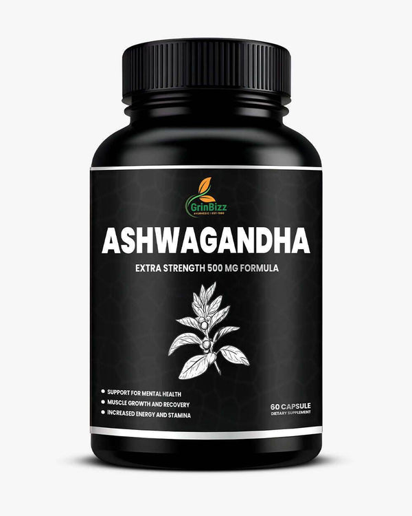Ashwagandha Capsules for Natural Stress Relief and Vitality Boost - Grinbizz exim pvt ltd