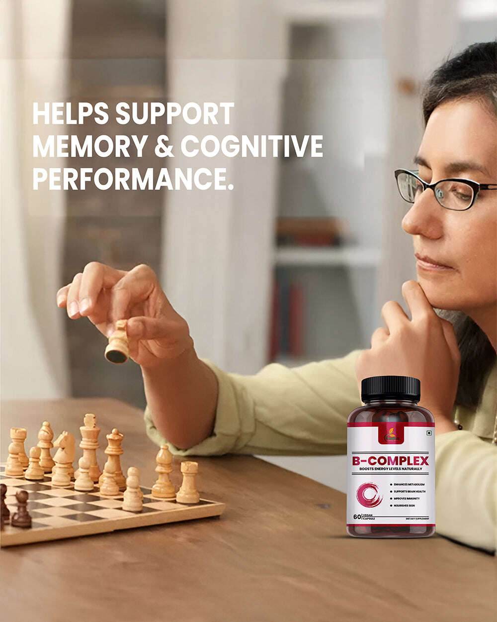 B-complex Capsules- Essential Energy, Metabolism & Nerve Support - Grinbizz exim pvt ltd