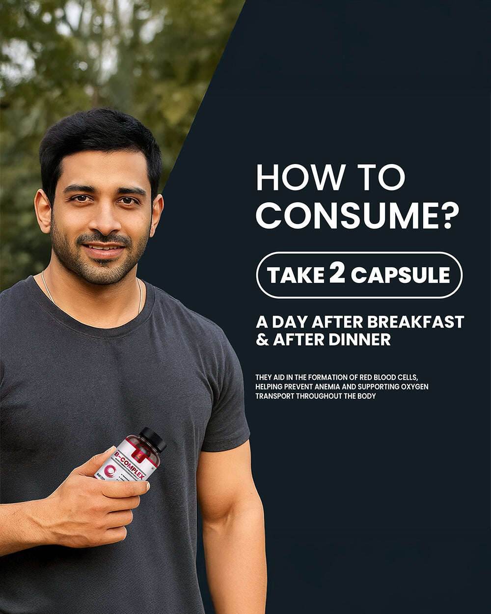B-complex Capsules- Essential Energy, Metabolism & Nerve Support - Grinbizz exim pvt ltd