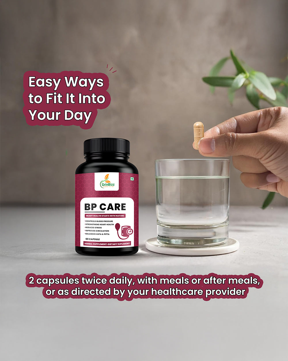 BP Care Capsules- Natural Blood Pressure Support Supplement