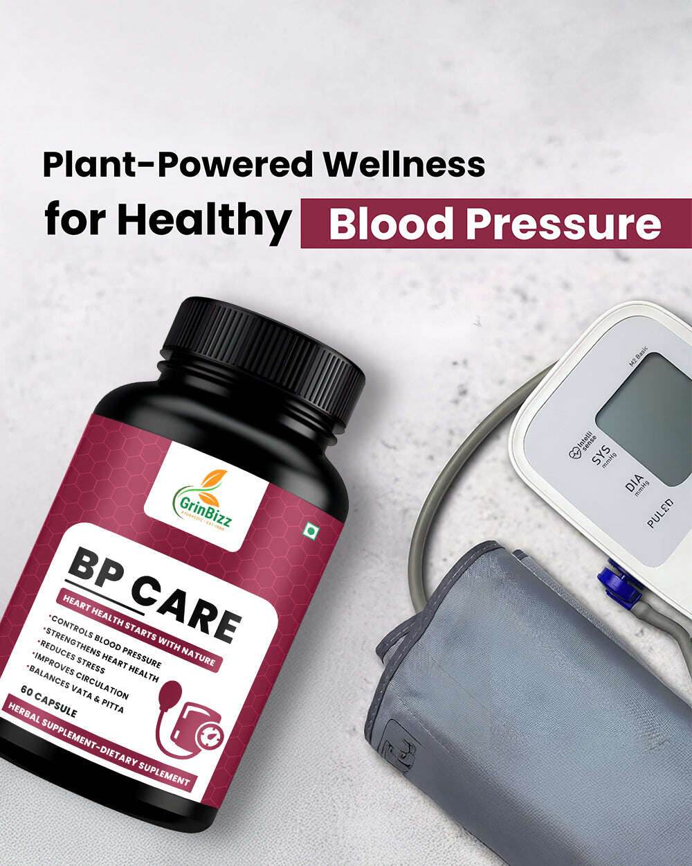 BP Care Capsules - Natural Blood Pressure Support & Wellness - Grinbizz exim pvt ltd