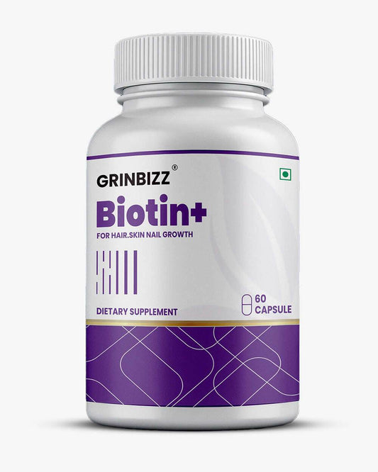 Biotin Capsules for Hair Health - Natural Support for Skin & Nail Vitality - Grinbizz exim pvt ltd