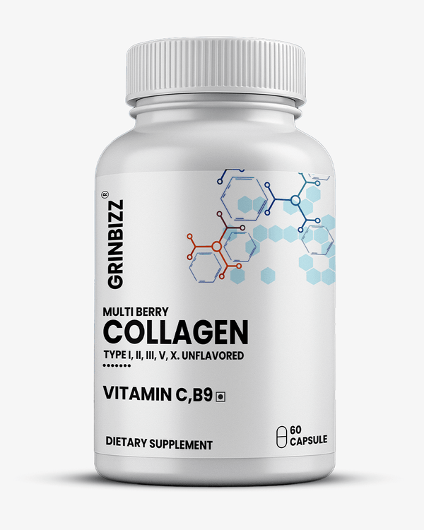 Collagen Capsules- Essential Energy, Metabolism & Nerve Support - Grinbizz exim pvt ltd