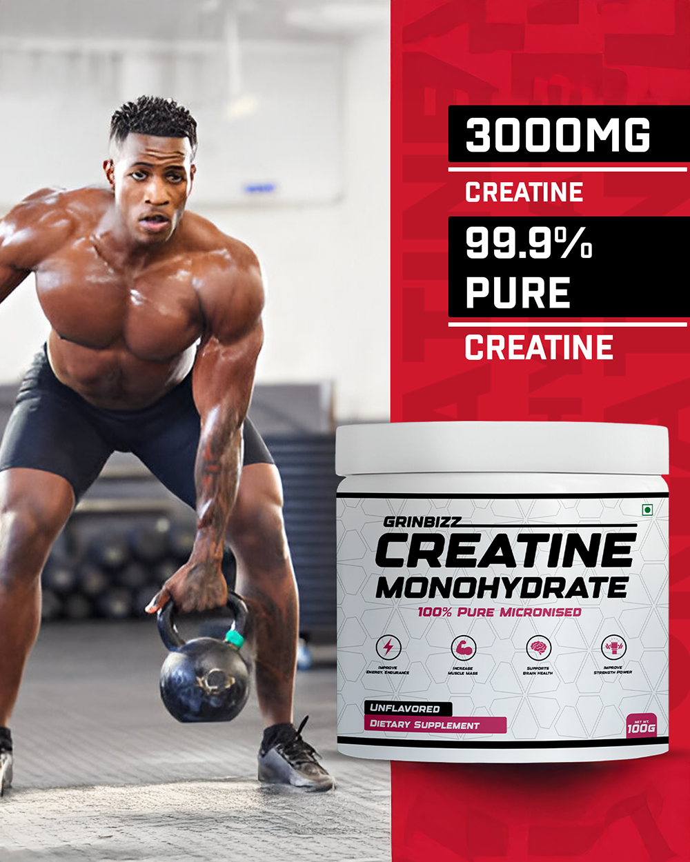 Creatine Monohydrate- Power, Strength & Muscle Performance 