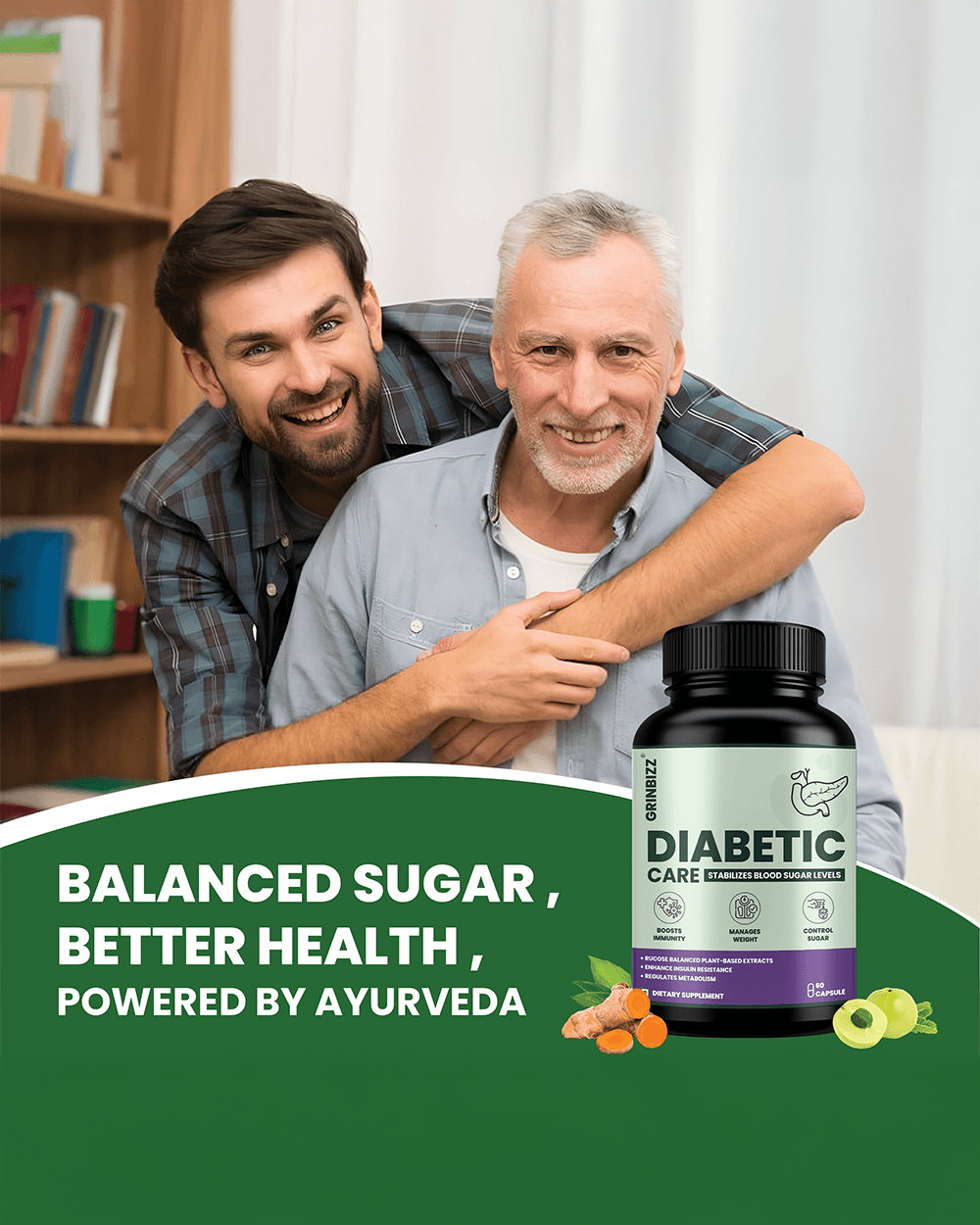 Diabetic Care Capsule for Natural Blood Sugar and Metabolic Support - Grinbizz exim pvt ltd