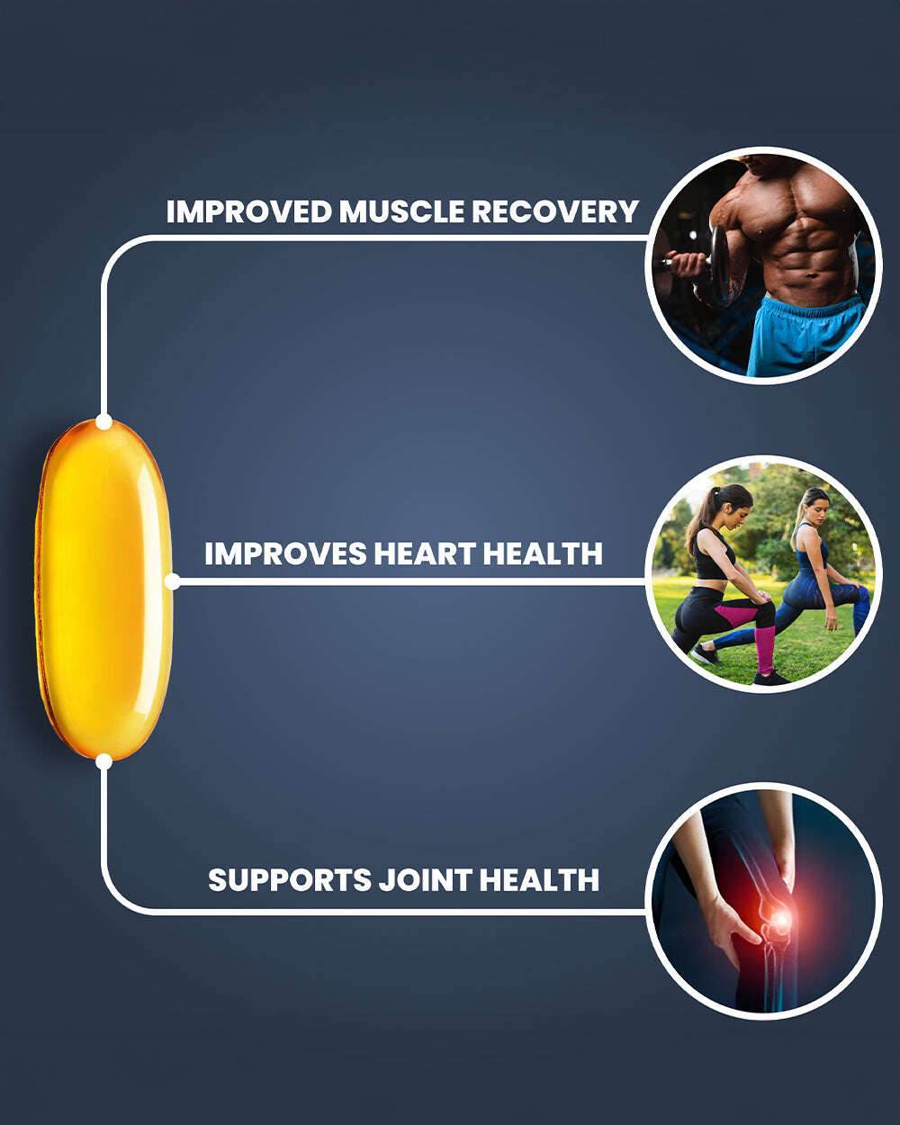 Fish Oil Capsules - Pure Fish Oil for Heart and Brain Support - 120 Capsules Pack - Grinbizz exim pvt ltd