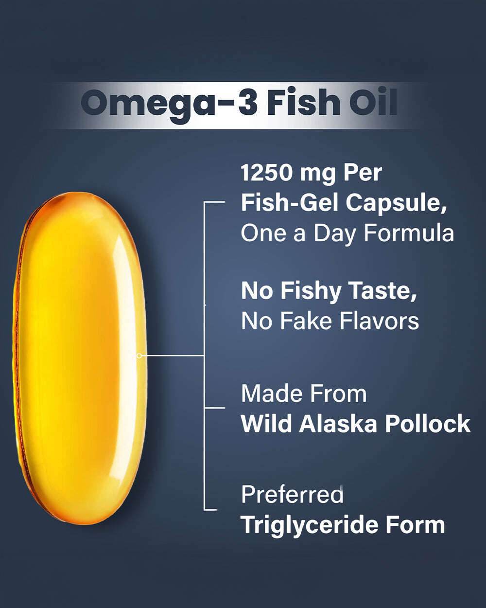 Fish Oil Capsules - Pure Fish Oil for Heart and Brain Support - 120 Capsules Pack - Grinbizz exim pvt ltd