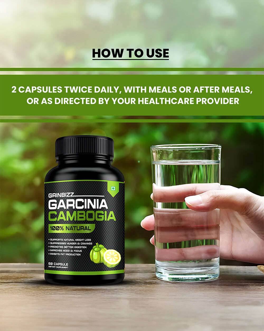 Garcinia Cambogia Capsules– Metabolic Support Enhance your wellness - Grinbizz exim pvt ltd