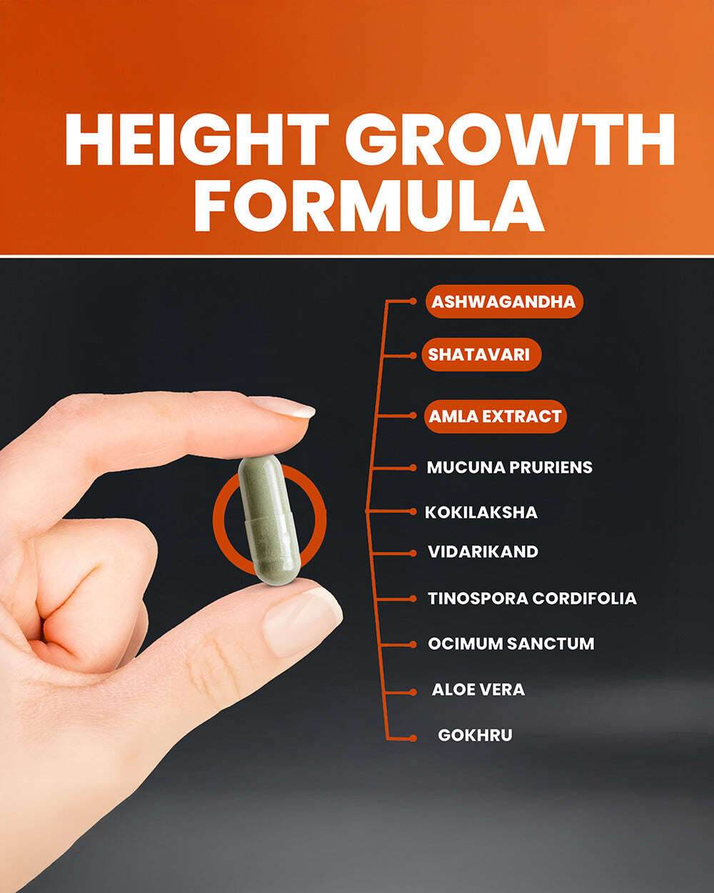 Height Booster Capsules - Natural Growth Supplement for Height - Grinbizz exim pvt ltd