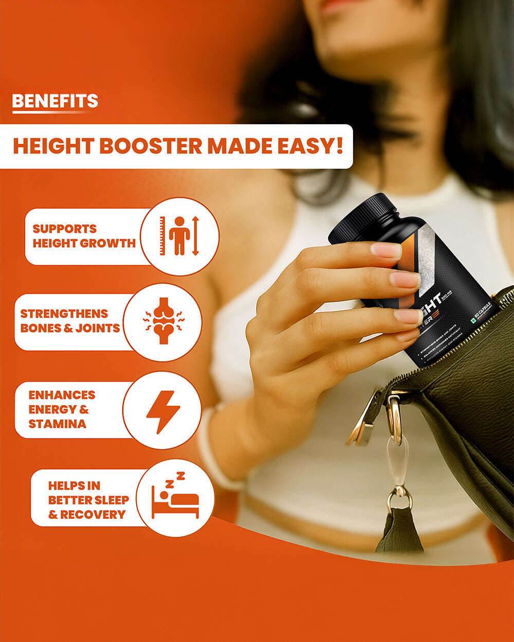 Height Booster Capsules - Natural Growth Supplement for Height - Grinbizz exim pvt ltd