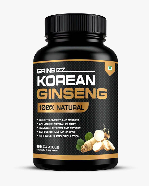 Korean Ginseng Capsules- Natural Energy, Immunity & Vitality Support - Grinbizz exim pvt ltd
