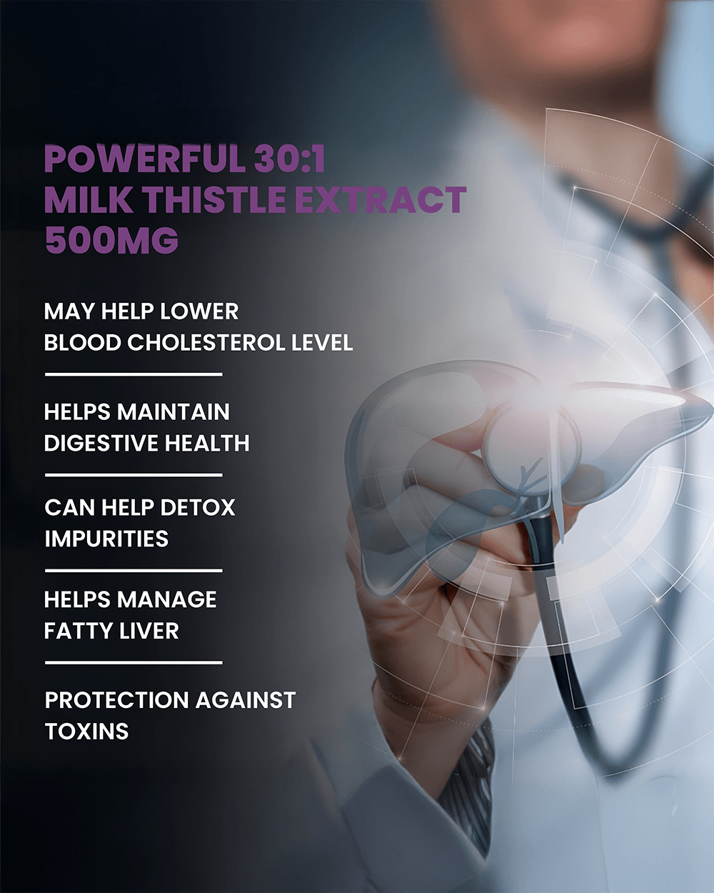 Milk Thistle Capsules- Natural Liver Detox & Health Support - Grinbizz exim pvt ltd