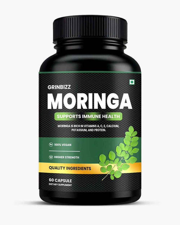 Moringa Capsules for Enhanced Wellness and Vitality with Moringa Powder - Grinbizz exim pvt ltd