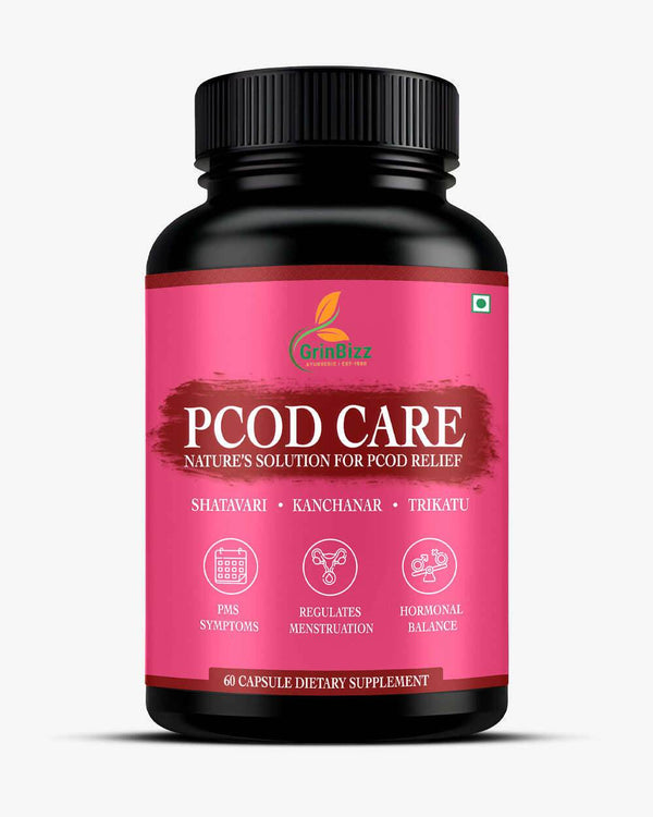 Pcod Capsules for Hormonal Balance and Menstrual Health Support - Natural Supplement - Grinbizz exim pvt ltd
