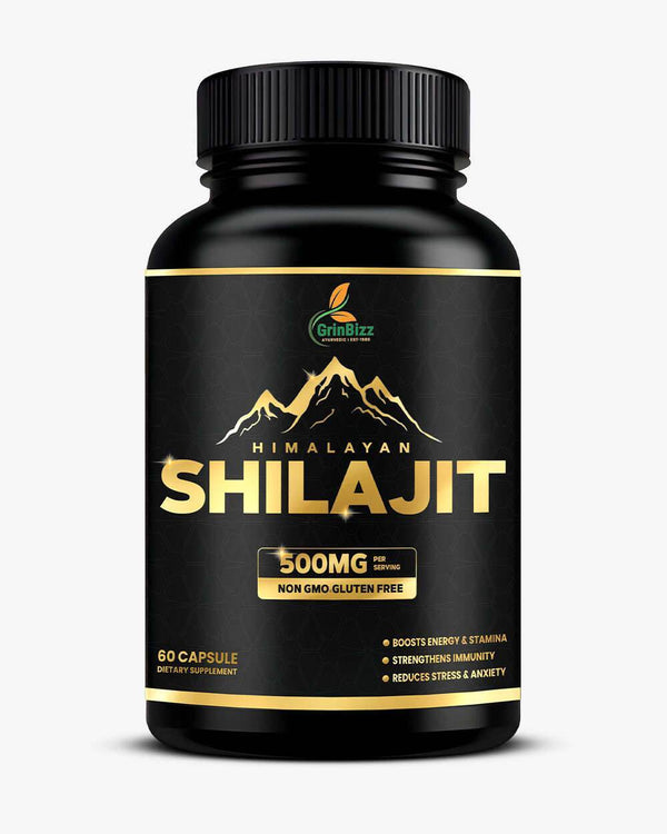 Shilajit Capsules for Natural Vitality, Strength and Detox Support - Grinbizz exim pvt ltd