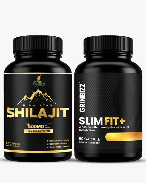 Slim Fit Shilajit Capsules Combo for Ultimate Wellness and Fitness - Grinbizz exim pvt ltd