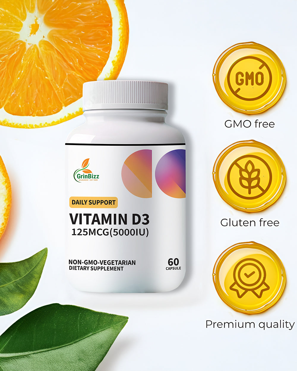 Vitamin D3 Capsules- Bone and Immunity Pack of 120 Capsules