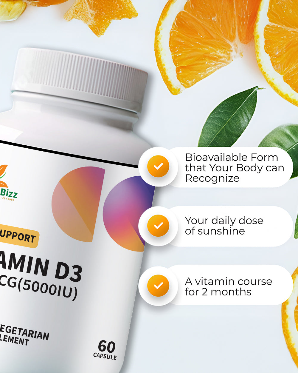 Vitamin D3 Capsules- Bone and Immunity Pack of 120 Capsules